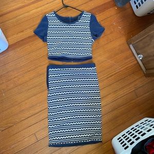 Two piece crop/skirt outfit